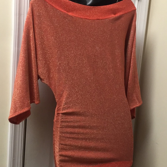 bebe Rust Sequence Chain Strap Mini Dress 3/4 Bell Sleeves Sz XS New - Picture 3 of 7